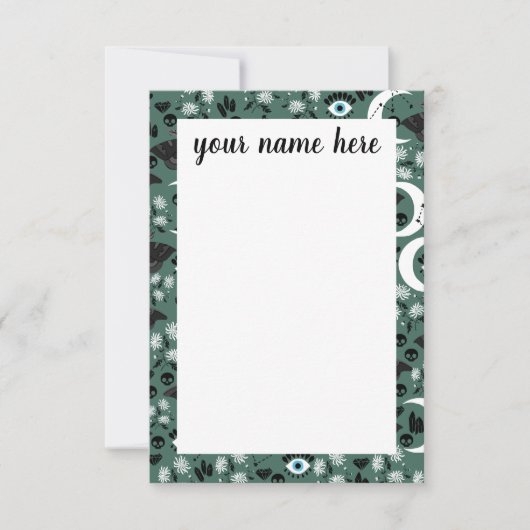 ゴシックパーソナライズされたモスノテカード サンキューカード (正面)