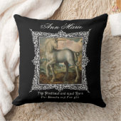 ゴシックパーソナライズされたユニコーン中世の馬 クッション (ブランケット)