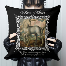 ゴシックパーソナライズされたユニコーン中世の馬 クッション