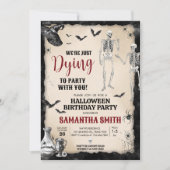 ゴシックパーティーハロウィーン誕生日パーティー 招待状 (正面)