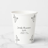 ゴシックパーティー ベビーシャワー こんにちは ブラック 紙コップ (裏面)