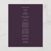 ゴシックパープルとブラックフローラ結婚式 プログラム (裏面)