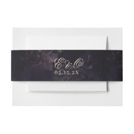 ゴシックパープルエレガントフローラボホ結婚ズ 招待状ベリーバンド