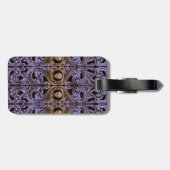 ゴシックパープルオーナメントとスカル ラゲッジタグ (裏面横)