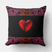 ゴシックパープルオーナメントとハート クッション (正面)