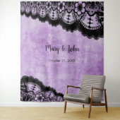 ゴシックパープルグランジブラックレースの背景 タペストリー (インサイチュ)