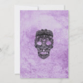 ゴシックパープルグランジブラックレースリハーサルディナー 招待状 (裏面)