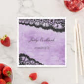 ゴシックパープルグランジブラックレース結婚ズ紙 スタンダードランチョンナプキン (インサイチュ)