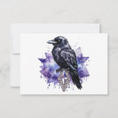 ゴシックパープルダイヤモンドとブラックフェザーハンドスティング 出欠カード (裏面)