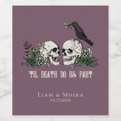 ゴシックパープルティルデスアイリッシュグリーンフローラスカル ワインラベル (シングルラベル)