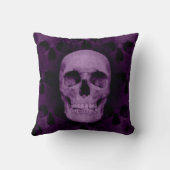 ゴシックパープルハロウィーンスカルデザイン クッション (裏面)