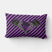 ゴシックパープルハートとこうもりウイング装飾用クッション ランバークッション (裏面)