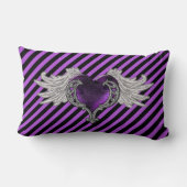 ゴシックパープルハートとエンジェルウィングス装飾用クッション ランバークッション (裏面)