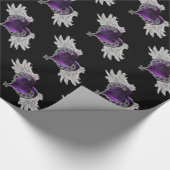 ゴシックパープルハートとエンジェルウイングラッピング紙 ラッピングペーパー (角)