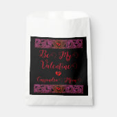 ゴシックパープルハート飾り - 名前とテキストをカスタマイズ可能 フェイバーバッグ (正面)