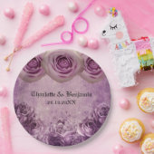 ゴシックパープルバラ結婚ズ  ペーパープレート (パーティー)