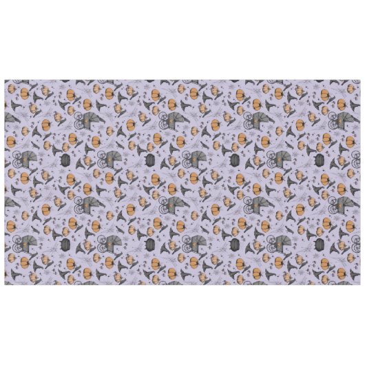 ゴシックパープルビクトリアンベビーキャリッジハロウィーン テーブルクロス (正面(横))