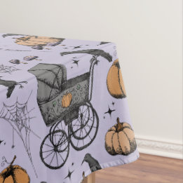 ゴシックパープルビクトリアンベビーキャリッジハロウィーン テーブルクロス