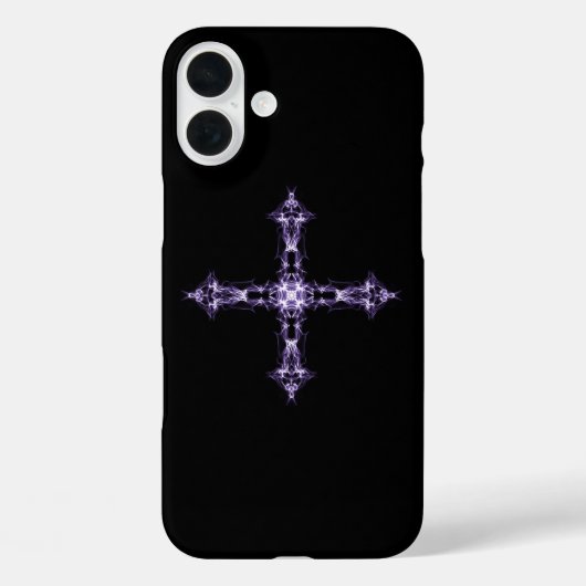 ゴシックパープルフラクタルクロス Case-Mate iPhoneケース (裏面)