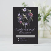 ゴシックパープルフローラクモWebハンドスティング 出欠カード (スタンド正面)