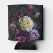 ゴシックパープルフローラブーケオンレースとラヴェンス 缶クーラー (裏面)