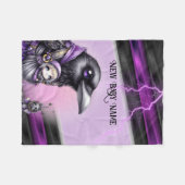 ゴシックパープルブラックハロウィーンイベントベビーシャワー フリースブランケット (正面(横))