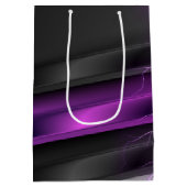 ゴシックパープルブラックハロウィーンイベントベビーシャワー ミディアムペーパーバッグ (裏面)