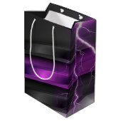 ゴシックパープルブラックハロウィーンイベントベビーシャワー ミディアムペーパーバッグ (裏面アングル)