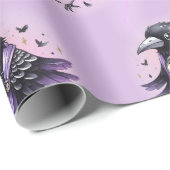 ゴシックパープルブラックハロウィーンイベントベビーシャワー ラッピングペーパー (ロールコーナー)