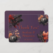 ゴシックパープルブラックパンプキンフローラ サンキューカード (正面/裏面)