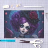 ゴシックパープルヘア美しいデクページ紙 薄葉紙 (クラフト)