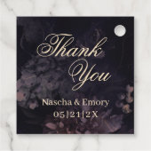 ゴシックパープルボホエレガントな結婚式ありがとう フェイバータグ (裏面)