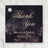ゴシックパープルボホエレガントな結婚式ありがとう フェイバータグ (正面)