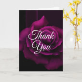 ゴシックパープルレッドローズフラワーパーティーありがとう カード (黄色い花)