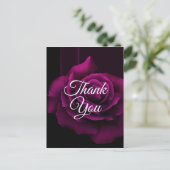 ゴシックパープルレッドローズフラワー感謝 ポストカード (スタンド正面)