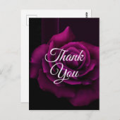 ゴシックパープルレッドローズフラワー感謝 ポストカード (正面/裏面)
