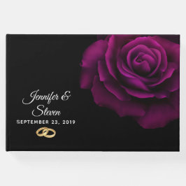 ゴシックパープルレッドローズフラワー ゲストブック