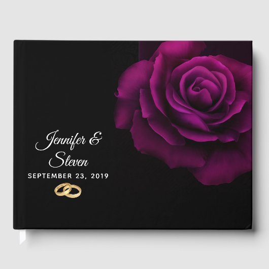ゴシックパープルレッドローズフラワー ゲストブック (正面)