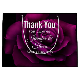 ゴシックパープルレッドローズ結婚の花に感謝 ラージペーパーバッグ