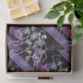 ゴシックパープル踊り骨格パター結婚ン 薄葉紙 (ギフト)