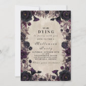 ゴシックパープル開花ハローウィンパーティ 招待状 (正面)