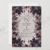 ゴシックパープル開花結婚ズ 招待状 (正面)