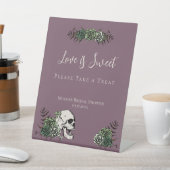 ゴシックパープル スカル ローズ ウェディングシャワー フェイバーズ サイン (インサイチュ)