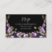 ゴシックパープル&ブラックムーディーズ花模様クインセアニラ エンクロージャーカード (正面)
