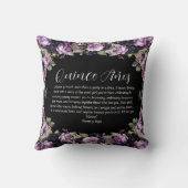 ゴシックパープル&ブラックムーディーズ花模様クインセアニラ クッション (裏面)