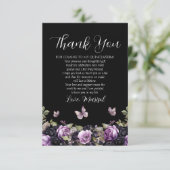 ゴシックパープル&ブラックムーディーズ花模様クインセアニラ サンキューカード (スタンド正面)