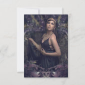 ゴシックパープル&ブラックムーディーズ花模様クインセアニラ サンキューカード (裏面)