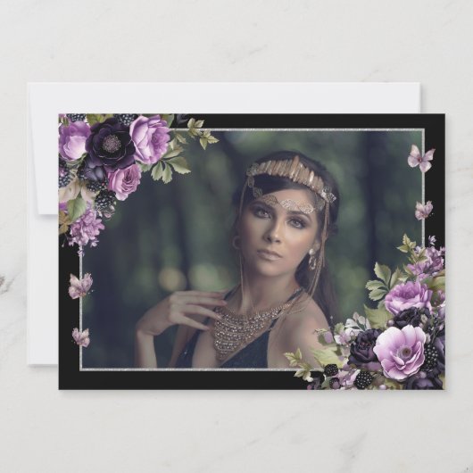 ゴシックパープル&ブラックムーディーズ花模様クインセアニラ セーブザデート (裏面)