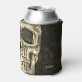 ゴシックヒトスカルベージュブラックグランジテクスチャ 缶クーラー (缶正面)