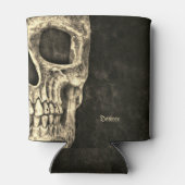 ゴシックヒトスカルベージュブラックグランジテクスチャ 缶クーラー (裏面)